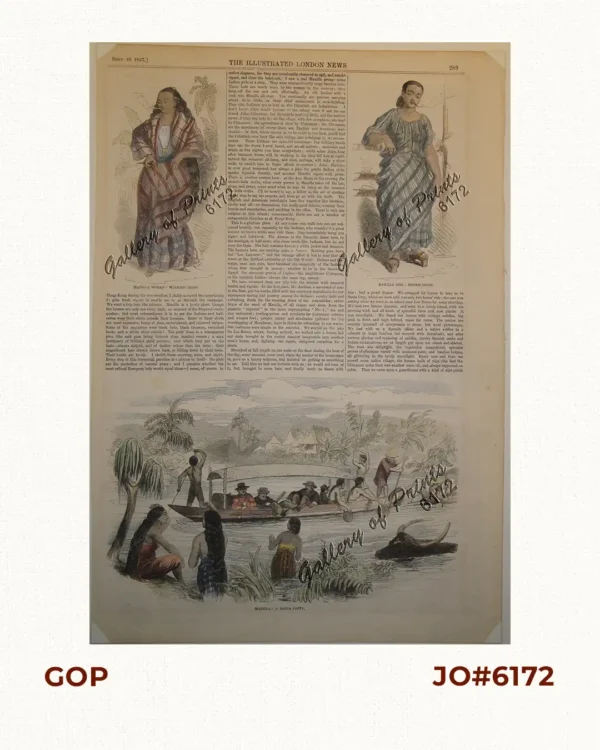 1. Manilla Woman: Walking Dress; 2. Manilla Girl: Indoor Dress; 3. Manilla: A Banca Party