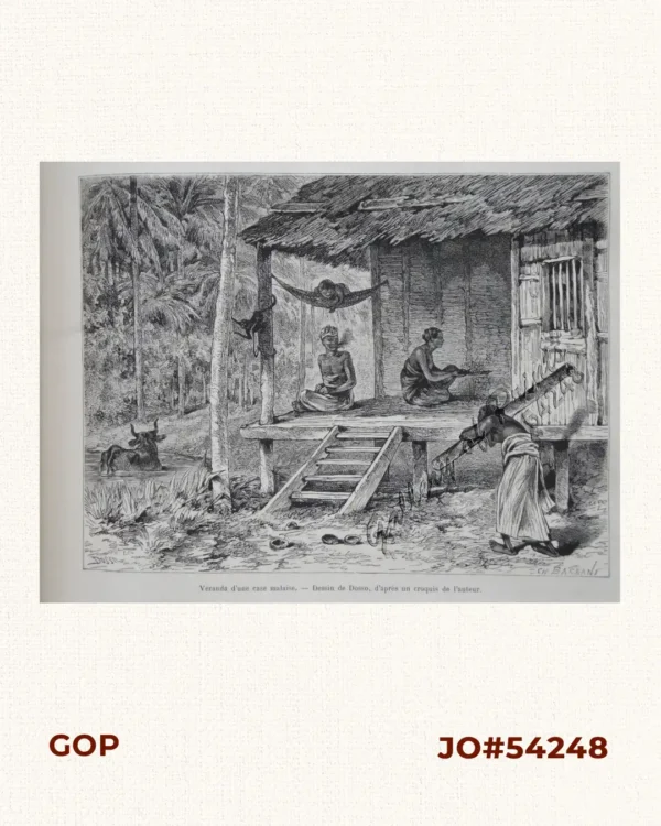 Véranda d'une case malaise [Malay Dwelling]