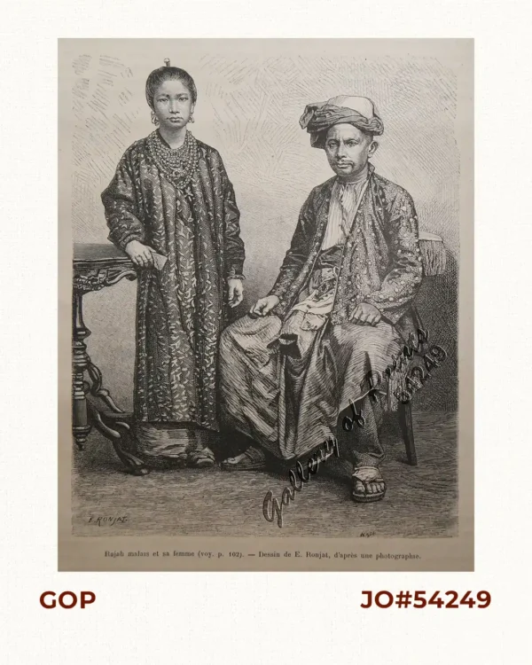 Rajah Malais et sa Femme (voy. p. 102) [Malay Rajah and Spouse]