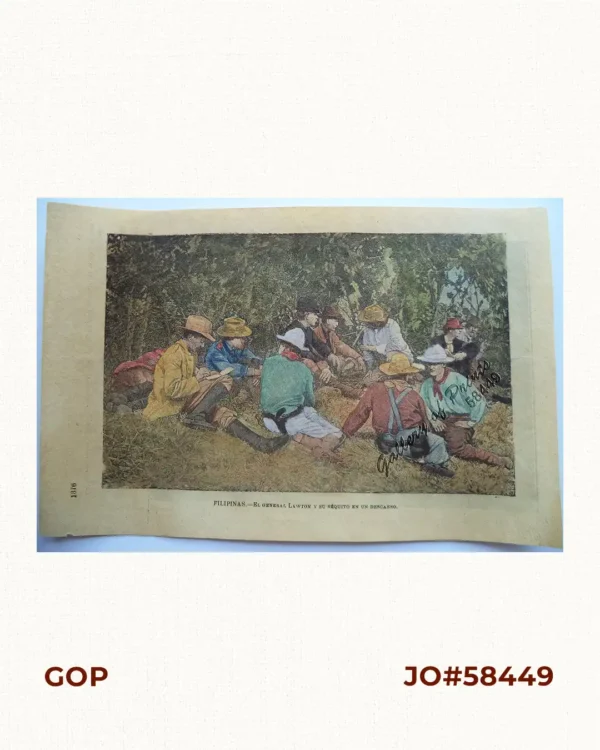 Filipinas. - El General Lawton y su séquito en un descanso.