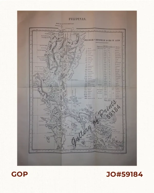 Filipinas. Provincias y distritos de la isla de Luzon