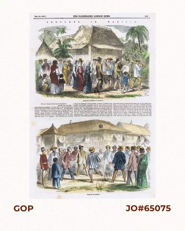 Sketches in Manilla. 1. Marriage Procession in Manilla; 2. Football in Manilla.