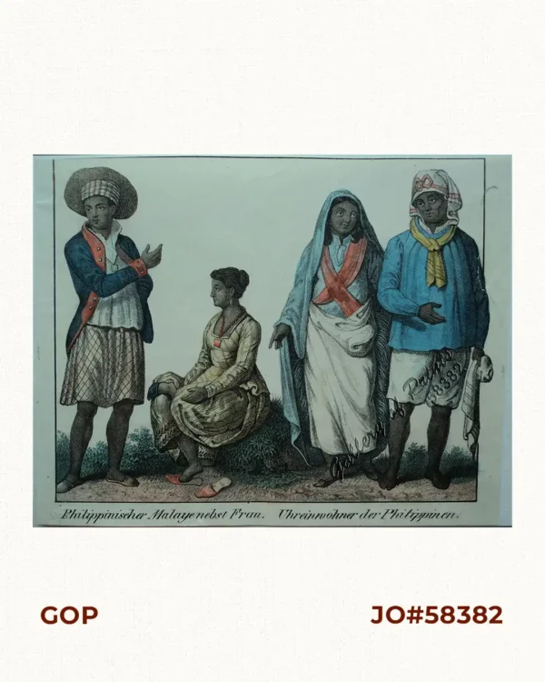 Indischer Archipel Philippinischer Malaye nebst Frau. Uhreinwohner[sic] der Philippinen. [Philippine Malay with Wife. Natives of the Philippines.]