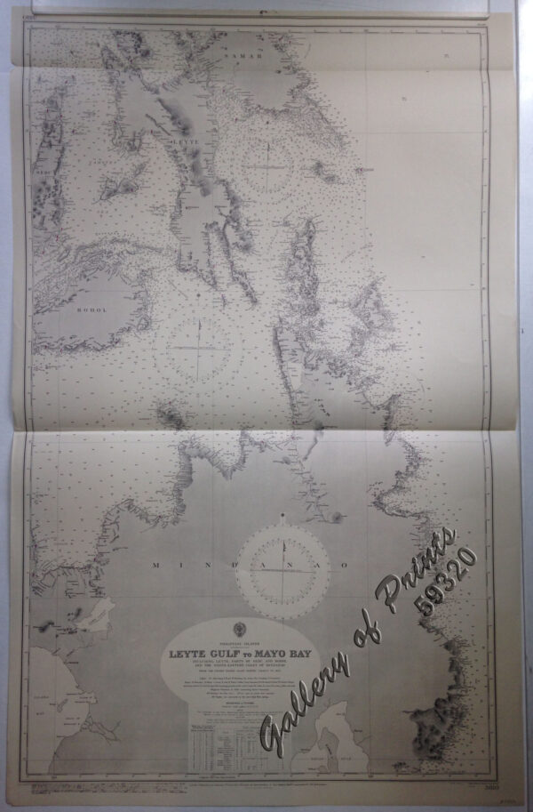 Philippine Islands. Leyte Gulf To Mayo Bay. Including Leyte,Parts of Sebu and Bohol and the North-Eastern Cost of Mindanao. From the United States Cost Survey Charts to 1922.