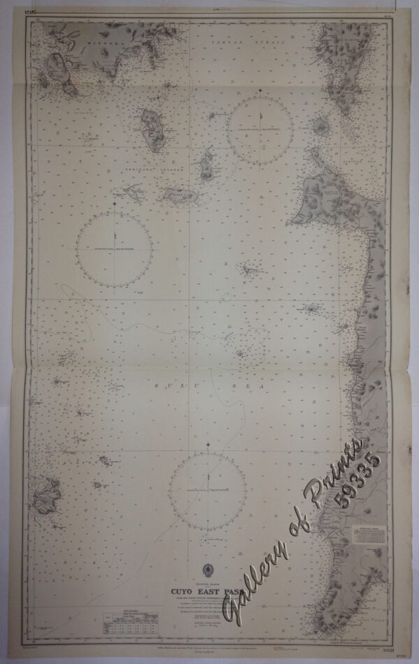 Philippine Islands. Cuyo East Pass. From the United States Government Charts of 1937. With Additions and Corrections to 1964 Soundings in Hairline have been taken from Smaller Scale Charts.