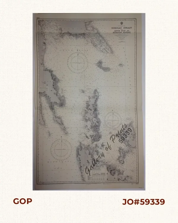 Philippine Islands. Surigao Srait with Leyte Gulf and Hinatuan Passage. From the United States Government Charts to 1933. With addition and correctionsto 1954.