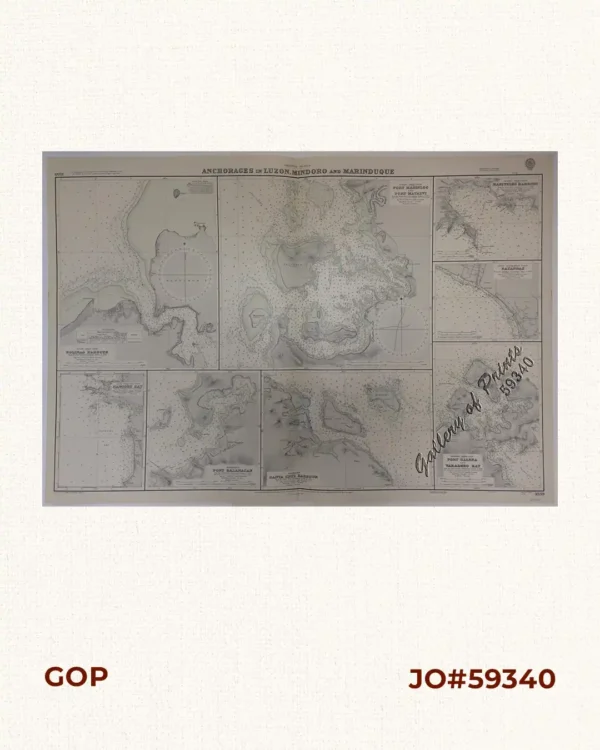 Anchorages of Luzon, Mindoro and Marinduque. insets: 1) Luzon - West Coast. Bolinao Harbour. From the United States Government Survey of 1904. With additions and corrections from Philippine Gov't. Charts to 1964. 2) Luzon - West Coast. Port Masinloc and  Port Matalvi. From the United States Government Surveys of 1937. With additions and corrections from Philippine Gov't. Charts to 1964. 3) Luzon - West Coast. Mariveles Harbour. From the United States Government Chart of 1940. With additions and corrections from Philippine Gov't. Charts to 1964. 4) Luzon - South - West Coast. Batangas. From the Philippine Government Chart of 1956. With additions and corrections to 1964. 5) Luzon - South - West Coast. Nasugbu Bay. From the Philippine Government Chart of 1956. 6) Marinduque. Port Balanacan. From the United States Government Survey of 1908. With additions and corrections from Philippine Gov't. Charts to 1964. 7) Marinduque. Santa Cruz Harbour. From the United States Government Survey of 1908. With additions and corrections from Philippine Gov't. Charts to 1964. 8) Mindoro - North Coast. Port Galera and Varadero Bay. From the United States Government Surveys to 1939. With additions and corrections from Philippine Gov't. Charts to 1964.