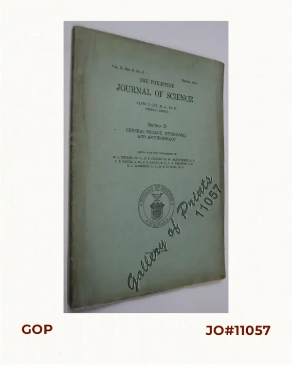 The Philippine Journal of Science D. General Biology, Ethnology, and Anthropoly New Species of Philippine Lizards The Eggs of Ascaris Lumbricoides Zur Staphylinidenfauna der Philippinen: … Dryopidae et Heteroceridae des Philippines… Notices of Certain