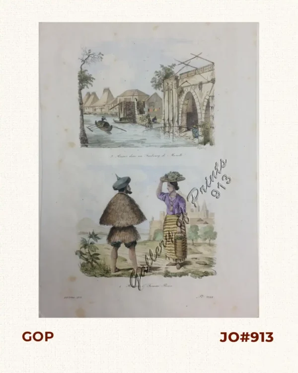 3. Ruines dans un Faubourg de Manille   [Ruins in a suburb of Manila), 4. Homme et Femme Ilocos (Ilocos man & woman)
