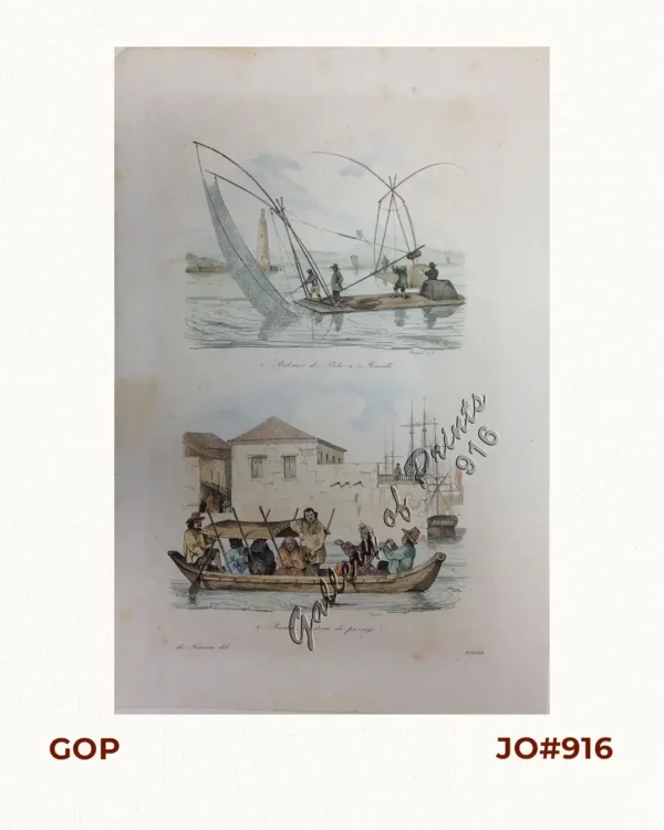 1) Radeaux de Peche a Manille (Fishraft), 2) Banka, Bateau de Passage [Outrigger Boat Ferry]