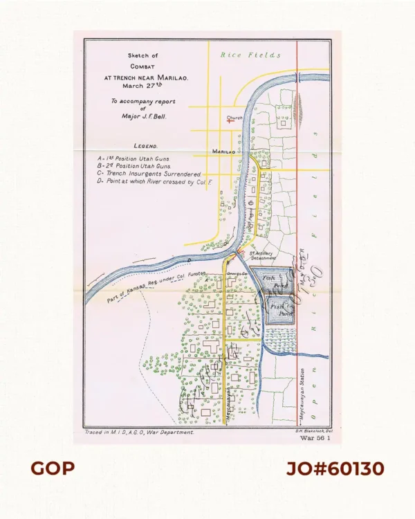 Sketch of Combat at Trench Near Marilao. March 27th