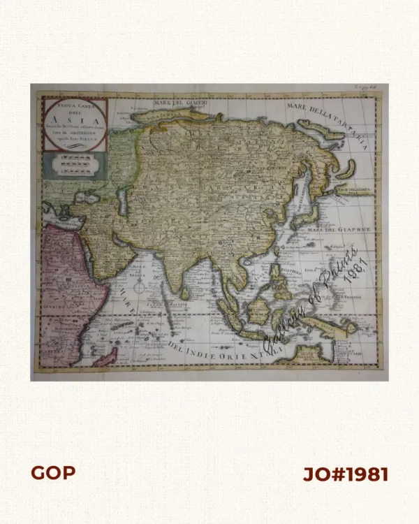 Nuova Carta dell Asia secondo le ultime observazioni fata in Amsterdan apresso Isac Tirion [New Map of Asia According to the Latest Observations Made in Amsterdam by Isac Tirion]