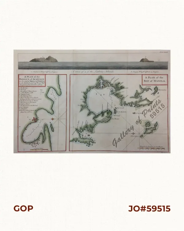 A Plan of the Bay of Manila / A Plan of the Harbour of Acapulco / A View of 2 of the Ladrone Islands
