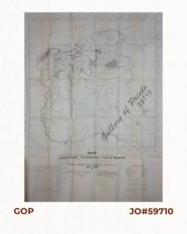Map showing Locations of Temporary Field Works Erected by the Spanish for The Land Defense of Havana, 1897-1898.