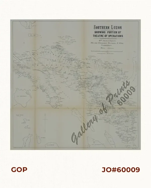 Southern Luzon. Showing portion of Theatre of Operations. 8th Army Corps, Major Gen. Elwell S. Otis, commanding. U.S Engineer Office, 8th Army Corps.