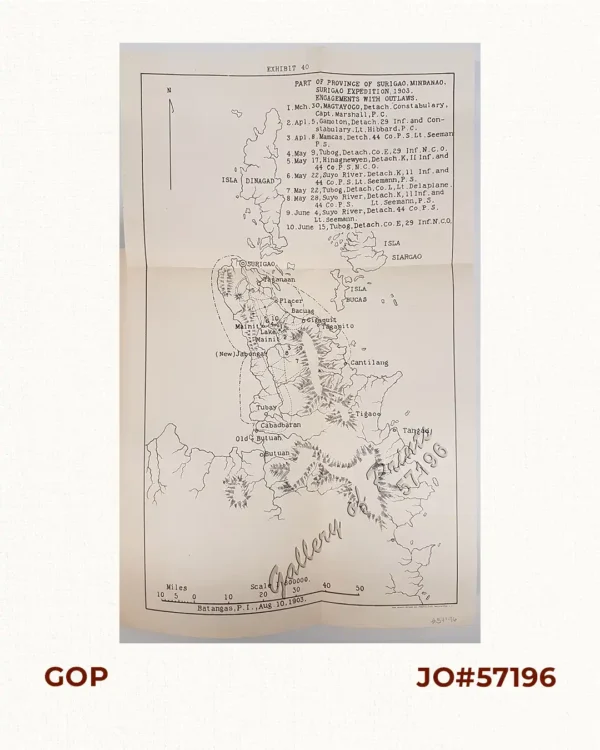 Part of Province of Surigao, Mindanao. Surigao Expedition, 1903. Engagement with Outlaws.