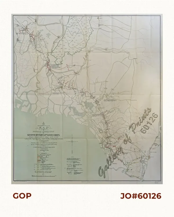 Map Showing Operations of Second Division, 8th Army Corps from March 1st to May 31st 1899