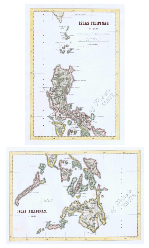1) Islas Filipinas      1ª Hoja;  2) Islas Filipinas      2ª Hoja