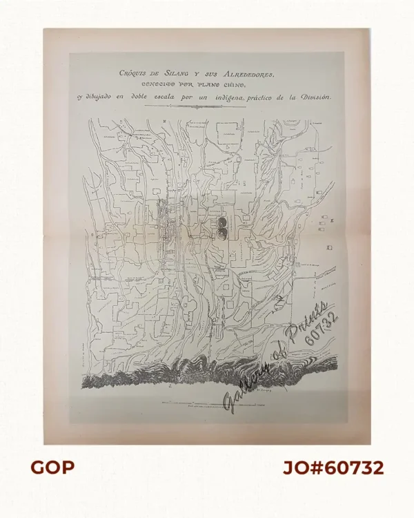 Cróquis de Silang y sus Alrededores. Conocimo por plano Chino, y dibujado en doble