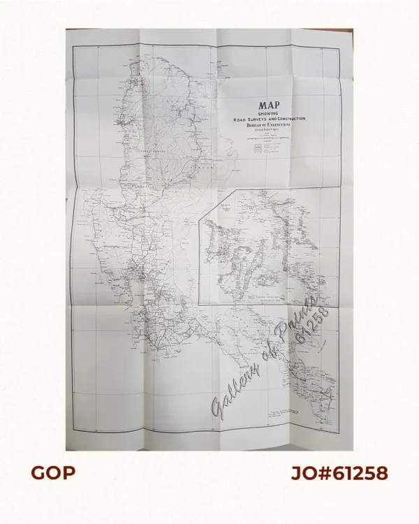 Map Showing Road Surveys and Construction Bureau of Engineering Annual Report 1904. inset: [Map of Visayas]