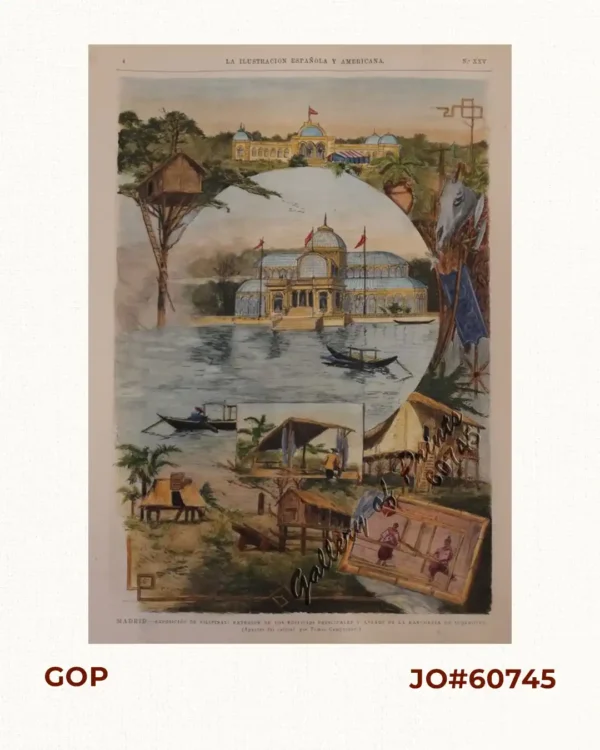 MADRID. - Exposicion de Filipinas: Exterior de los edificios principales y anexos de la rancheria de Igorrotes.