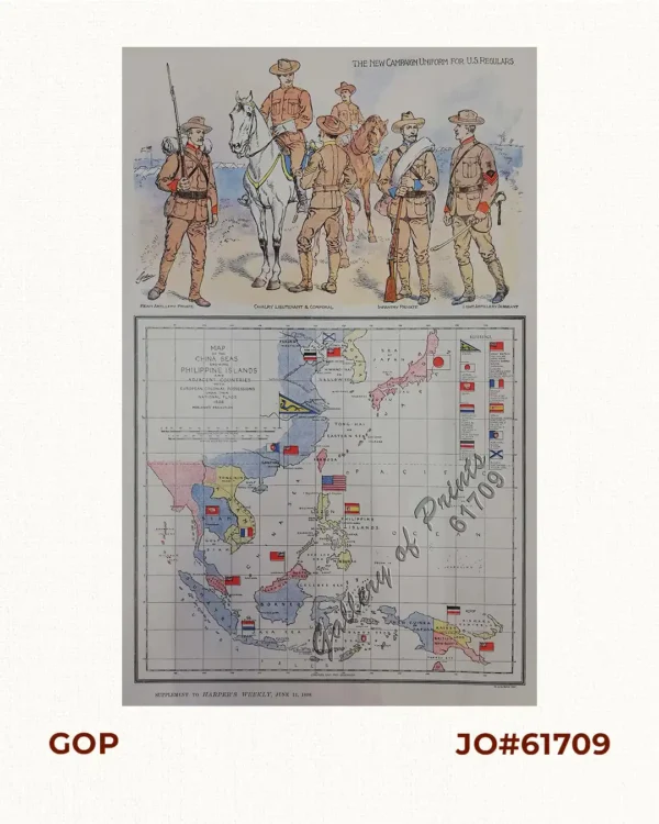 Map of the China Seas showing Philippine Islands and Adjacent Countries with European Colonial Possessions under their National Flags. 1898. Mercator's Projection