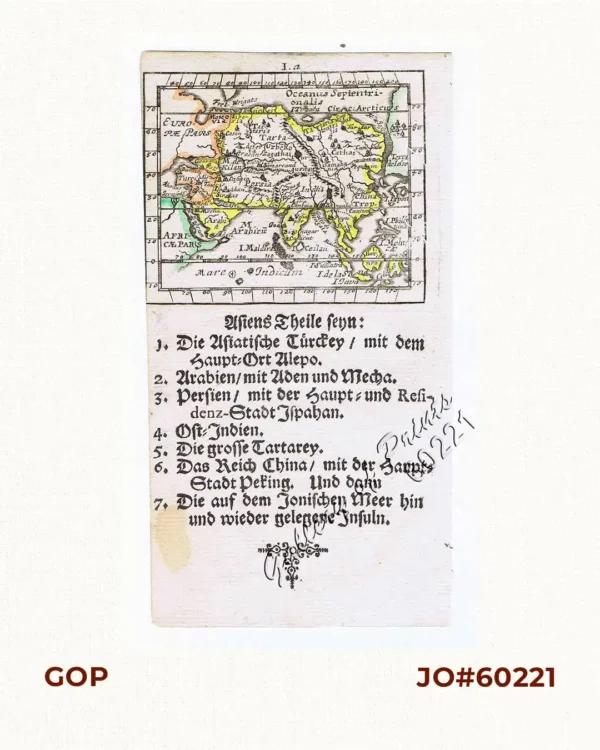 [Asia] Asiens Theile seyn: …