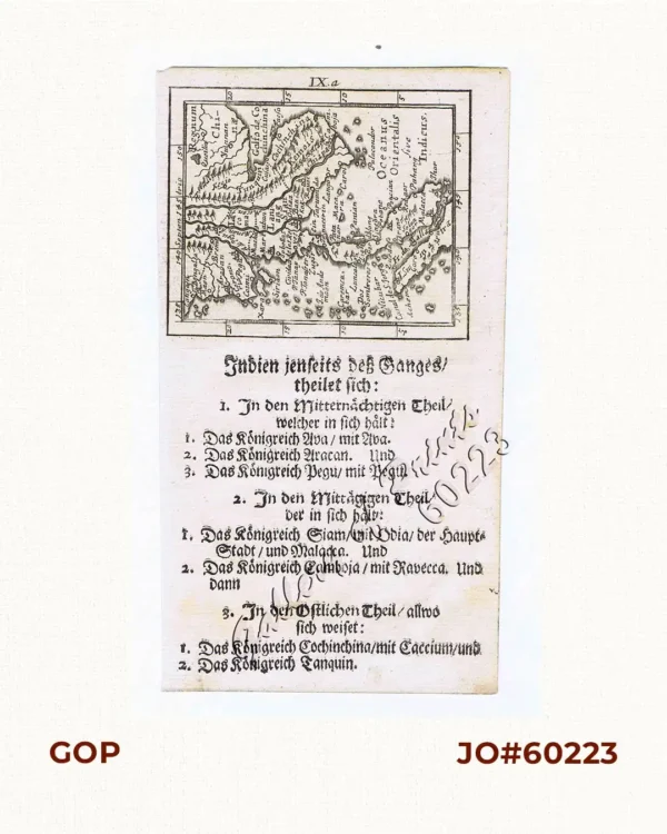 [Indochina] Indien jenseits deß Ganges theilet sich: …