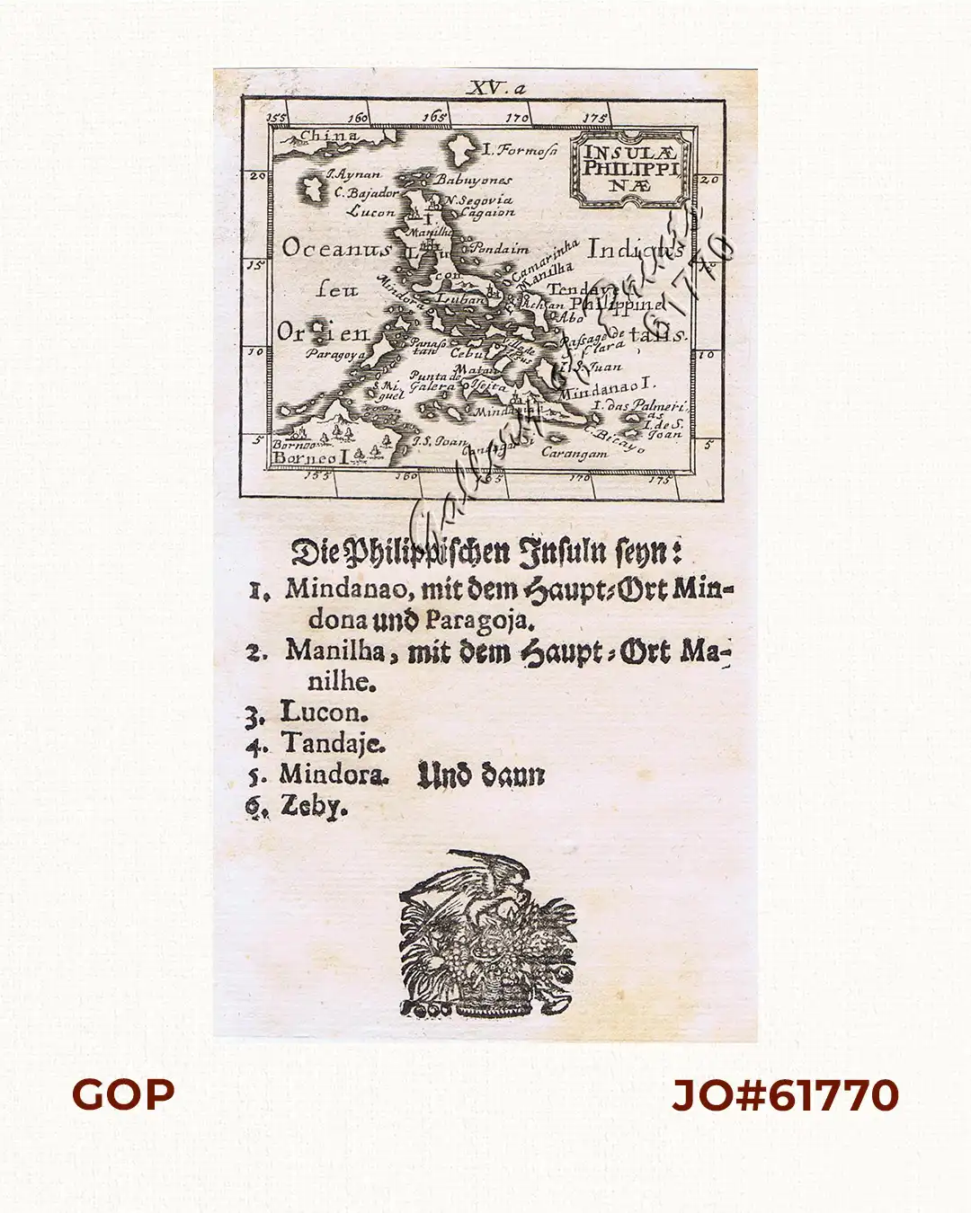 Insulae Philippinae Die Philippischen Insuln seyn: