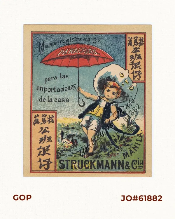 Marca registrada Paraguas. para las importaciones de la casa Struckmann & Cia  Manila.q