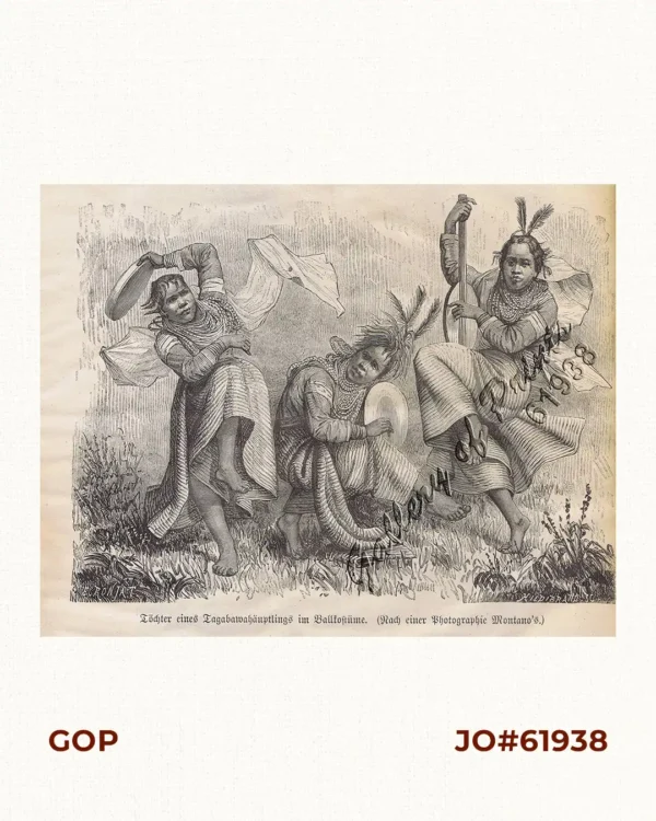 Töchter eines Tagabawahäuptlings im Ballkostüme. [Daughters of a Tagbanua Chief in Festive Costume]