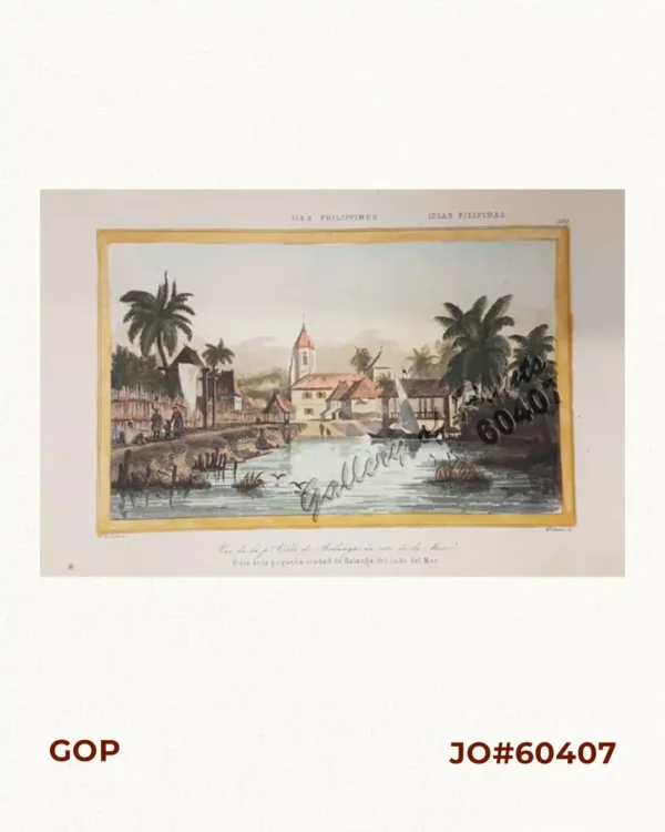 Iles Philippines. Vue de la pe. [petite] Ville de Balanga, du cote de la Mer.  Islas Filipinas. Vista de la pequeña ciudad de Balanga, del lado del Mar [View of the small town of Balanga by the sea]
