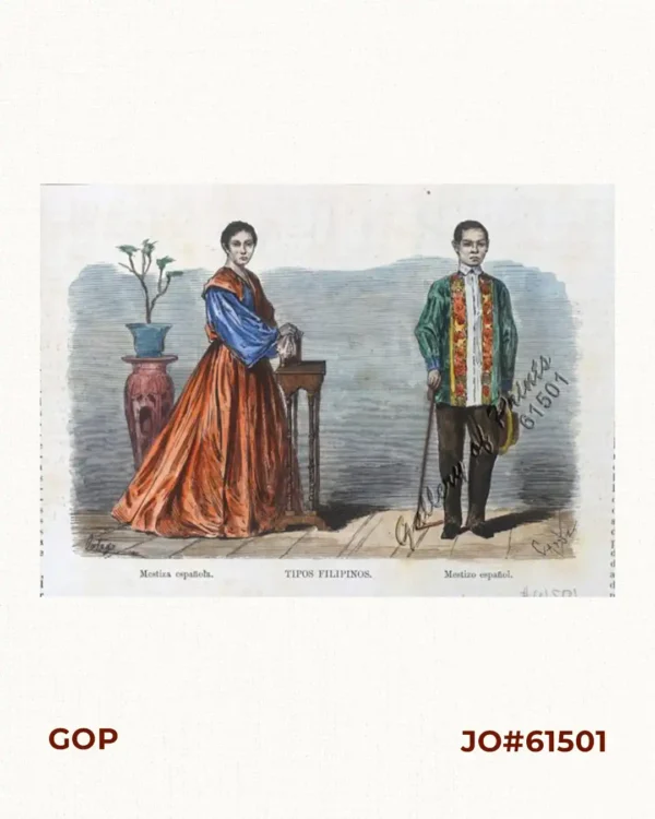Tipos Filipinos. 1.  Mestiza española. 2.  Mestizo español.