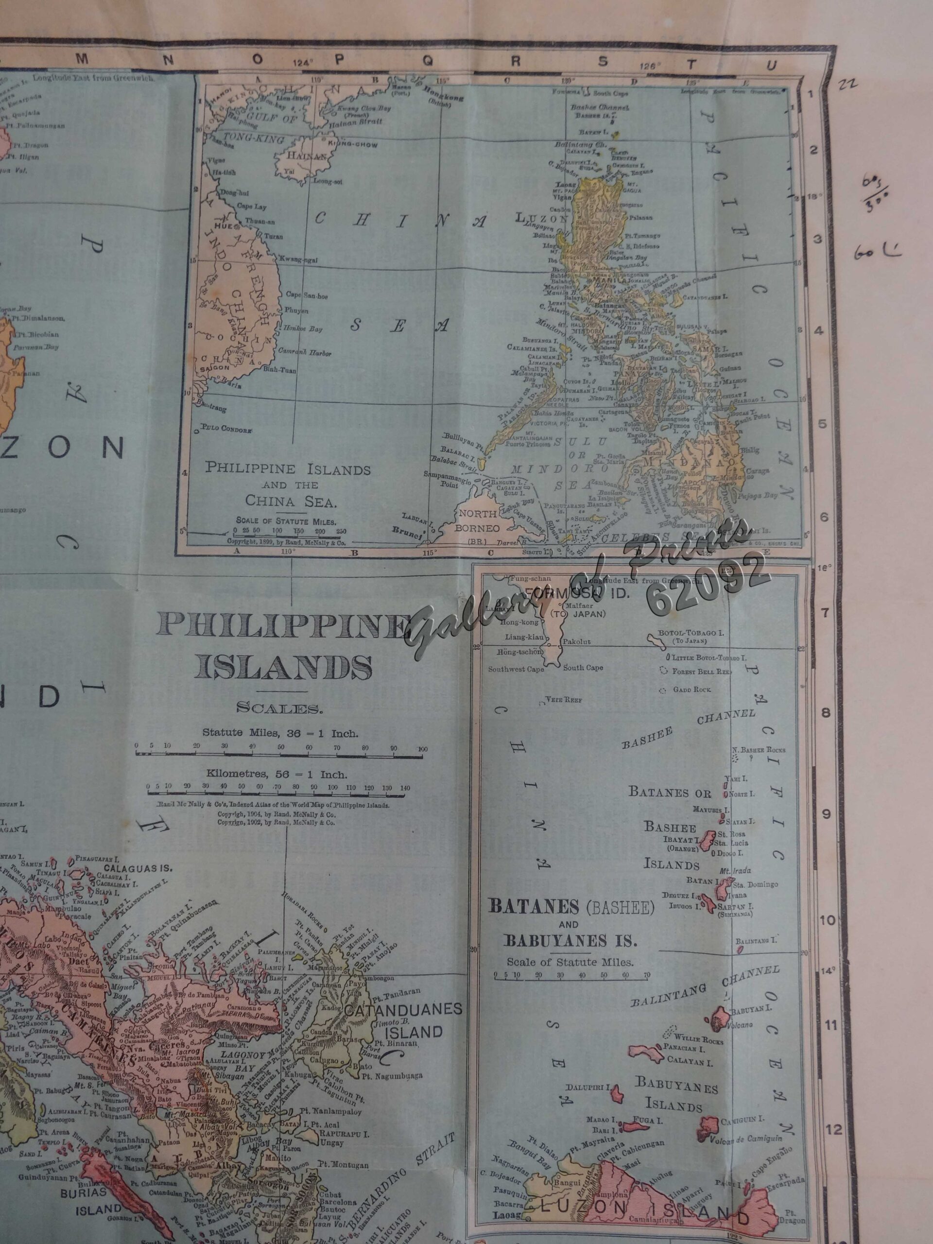 Philippine Islands insets: 1) Manila to Dagupan 2) Manila 3) Philippine Islands and the China Sea 4) Batanes (Bashee) and Babuyanes Is. 5) Sulu Archipelago - Image 3