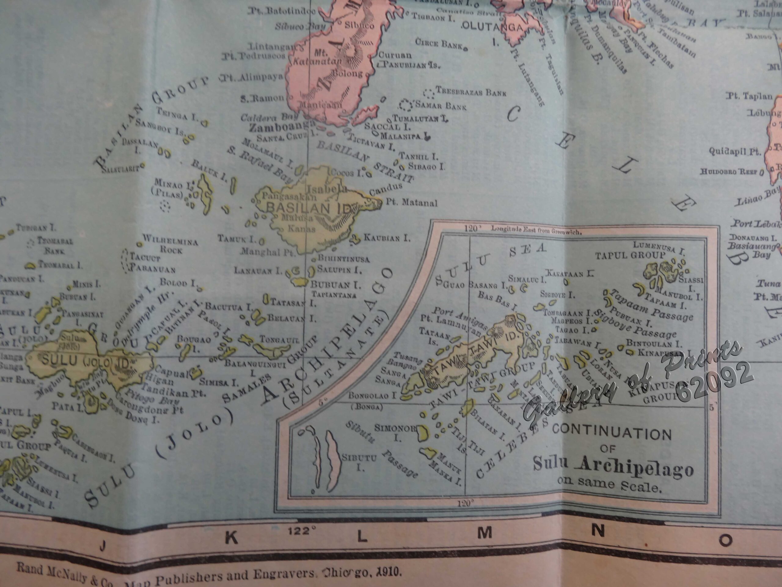 Philippine Islands insets: 1) Manila to Dagupan 2) Manila 3) Philippine Islands and the China Sea 4) Batanes (Bashee) and Babuyanes Is. 5) Sulu Archipelago - Image 5
