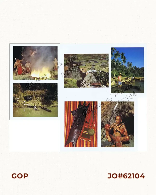 Philippinen - Exotische Inselwelt La vie exotique des îles Philippines La vita exotica dell'isola Filipina [Philippines - Exotic Island World] 1) [Tribal Dancing / Celebration] 2) [Igorot Weapons] 3) [Washing Clothes Along River] 4) [Carabao Bathing] 5) [Igorot Houses] 6) [Igorot Male]