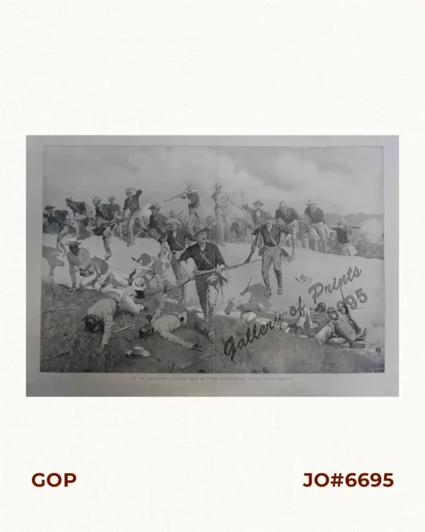 In The Philippines - A Bayonet Rush  Of United States Troops