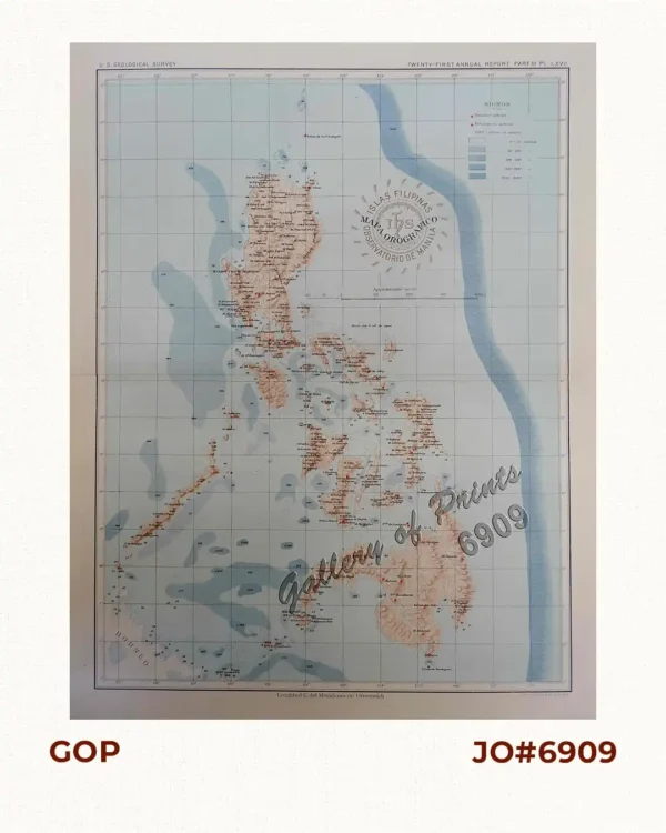 Islas Filipinas - Mapa Orografico Observatorio de Manila