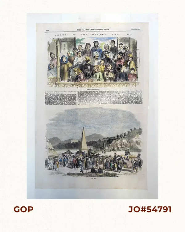 Sketches in China. - Hong-Kong Races, 1858. 1. The One-Schilling Stand 2. The Road