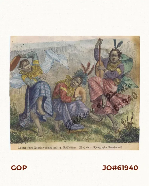 Töchter eines Tagabawahäuptlings im Ballkostüme. [Daughters of a Tagbanua Chief in Festive Costume]