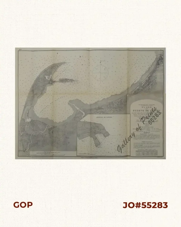 Archipiélago Filipino. Plano del Puerto de Cavite con sus ensenadas de Cañacao y Bacoor y parte de la bahia de Manila hasta Parañaque, levantado en 1872 por la comision hidrográfica de Filipinas al mando del teniente de Navio de 1a. clase. [inset:] Arsenal de Cavite