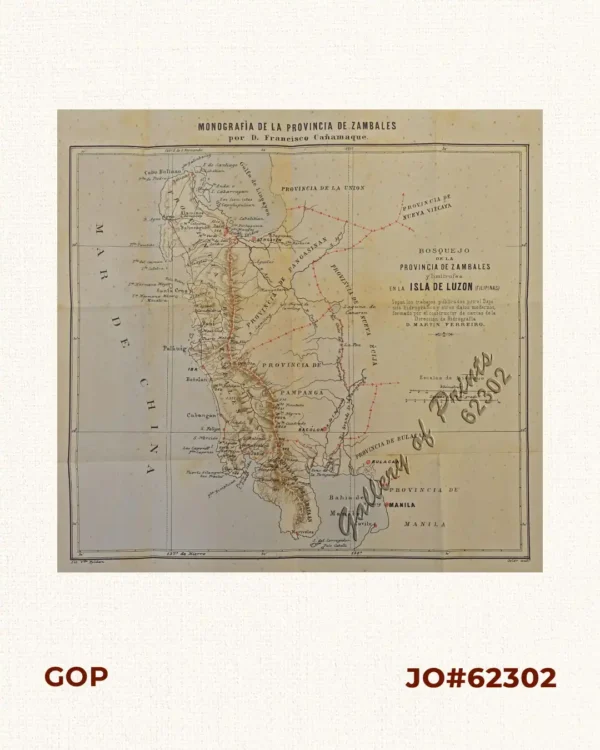 Bosquejo de la Provincia de Zambales y limitrofes en la Isla de Luzon (Filipinas): según los trabajos publicados por el Depósito Hidrográfico y otros datos modernos