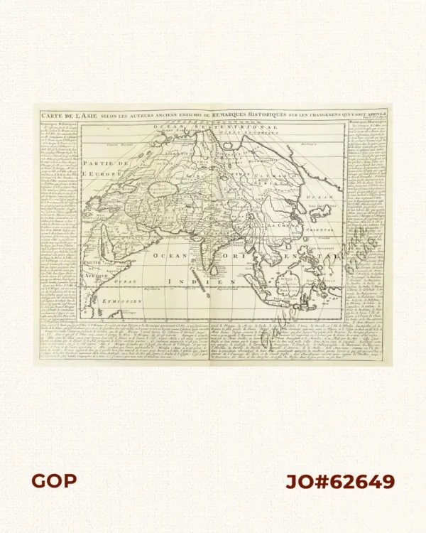 Carte de L'Asie selon les… Remarques Historiques…