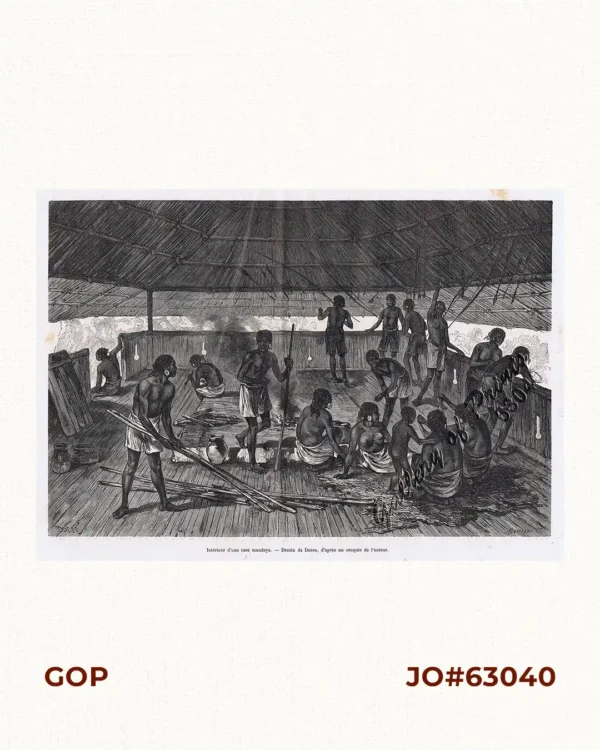 Intérieur d' une case mandaya.