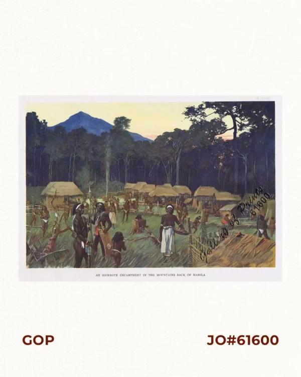 An Igorrote Encampment in the Mountains Back of Manila