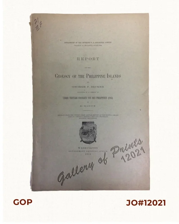 Report on the Geology of the Philippine Islands… Ueber tertiäre Fossilien von den Philippinen (1895) [Concerning Tertiary Fossils in the Philippines]