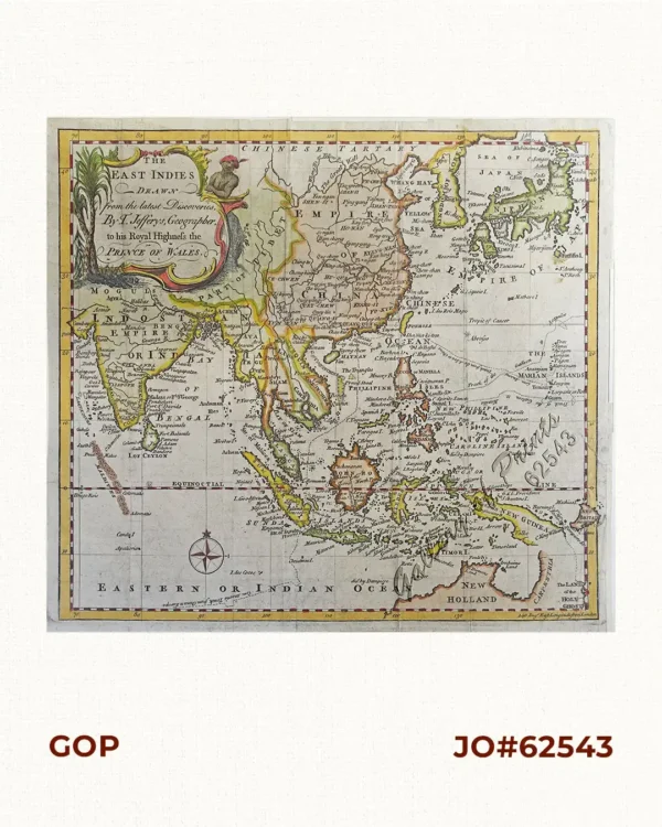 The East Indies drawn from the Latest Discoveries by T. Jefferys, Geographer, to his Royal Highness the Prince of Wales