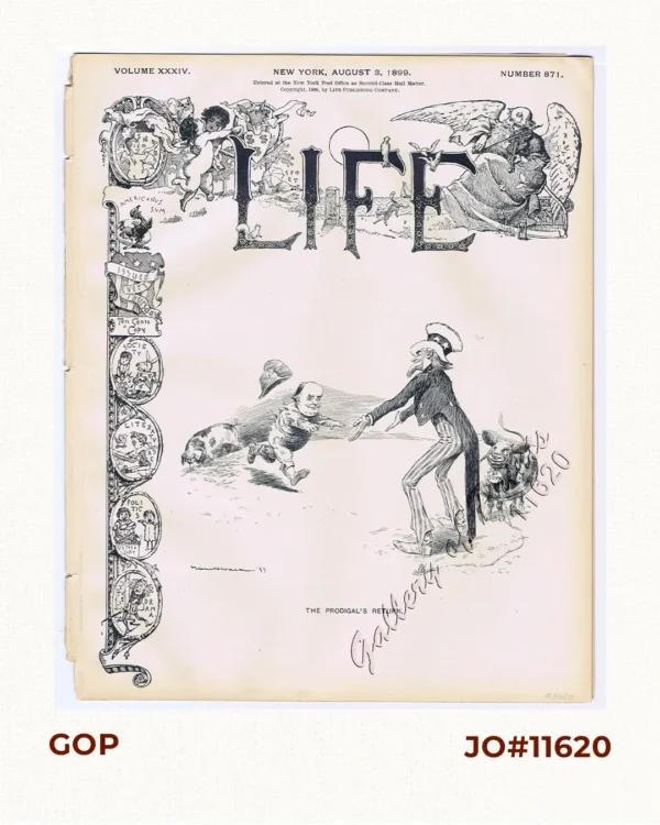 LIFE  The Prodigal's Return.  [on pp 84/85 with an extensive article and caricature on the Philippines: "We have been getting a great deal of news ...is censored… out of Manila,   Gen. Otis fights Aguinaldo."]