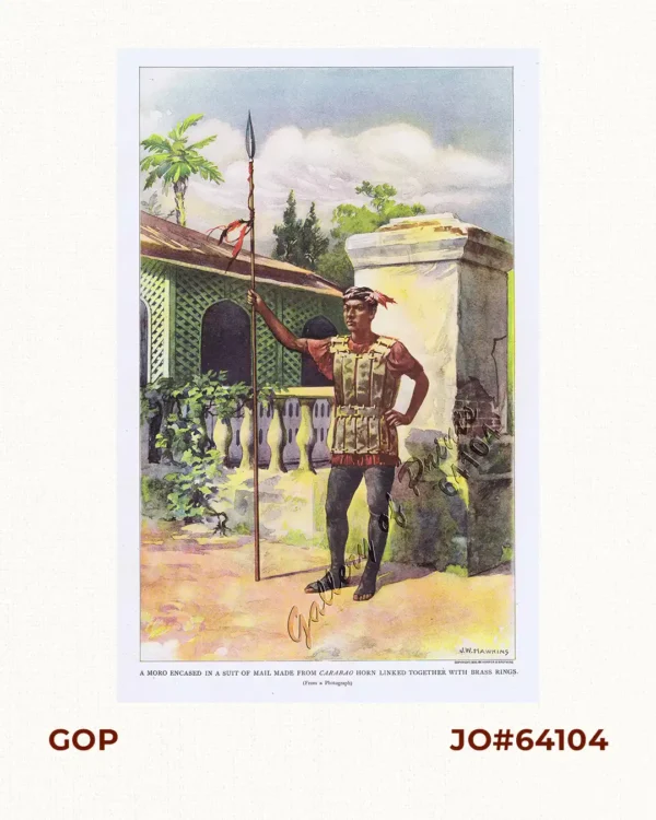 A Moro Encased in a Suit of Mail Made From Carabao Horn Linked Together with Brass Rings.