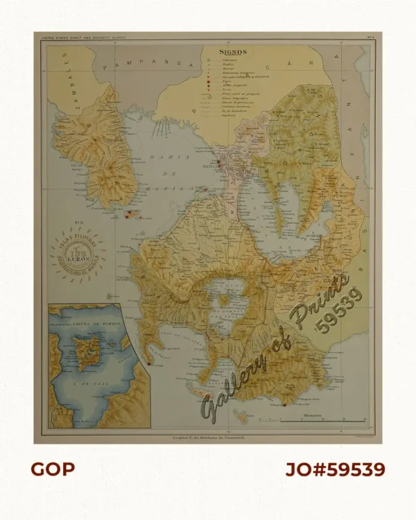 Isla de Luzon  pl. 9    inset: Laguna de Taal [Bataan, Morong, Manila, Cavite, Laguna, Batangas]